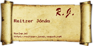 Reitzer Jónás névjegykártya